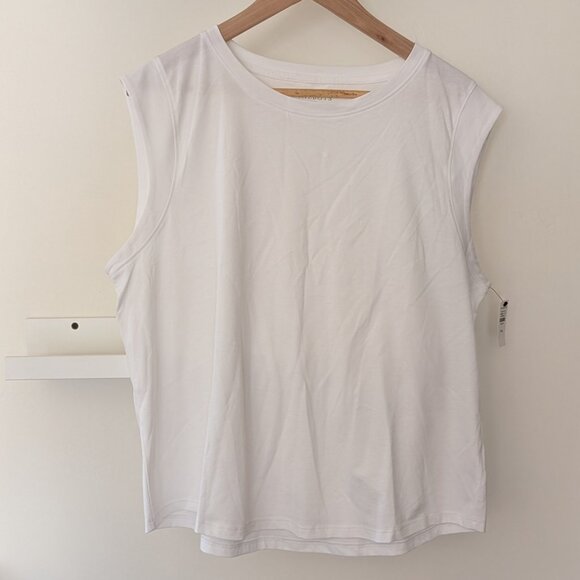 NWT Talbots Extended Shoulder Crewneck Muscle Tee 100% Cotton Women's XLP - Picture 2 of 6